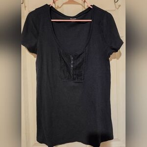 Hollister Navy V Neck Top